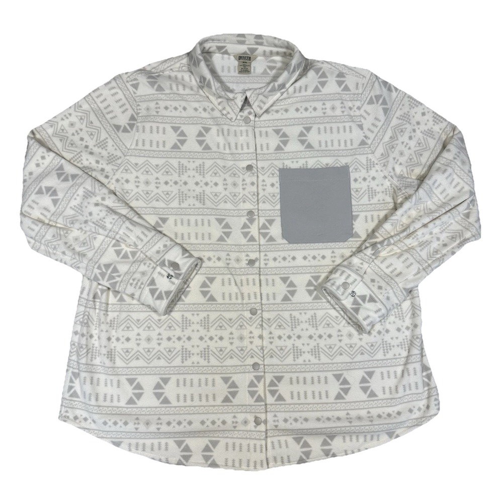 Duluth Trading Co. Women's XXL Fleece Shirt Jacket Aztec Cream Southwest Western